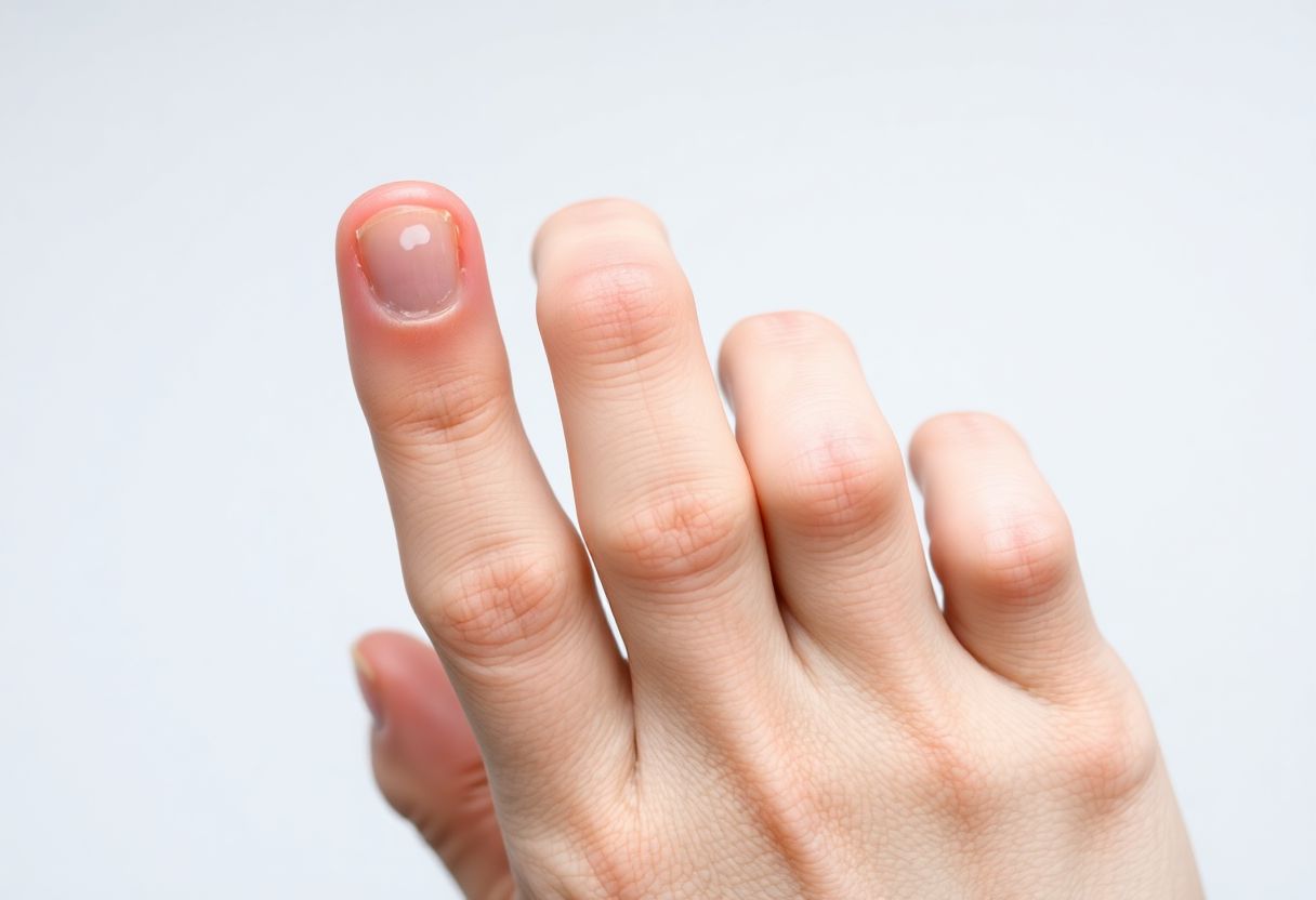 Leukonychia: taches blanches sur les ongles.